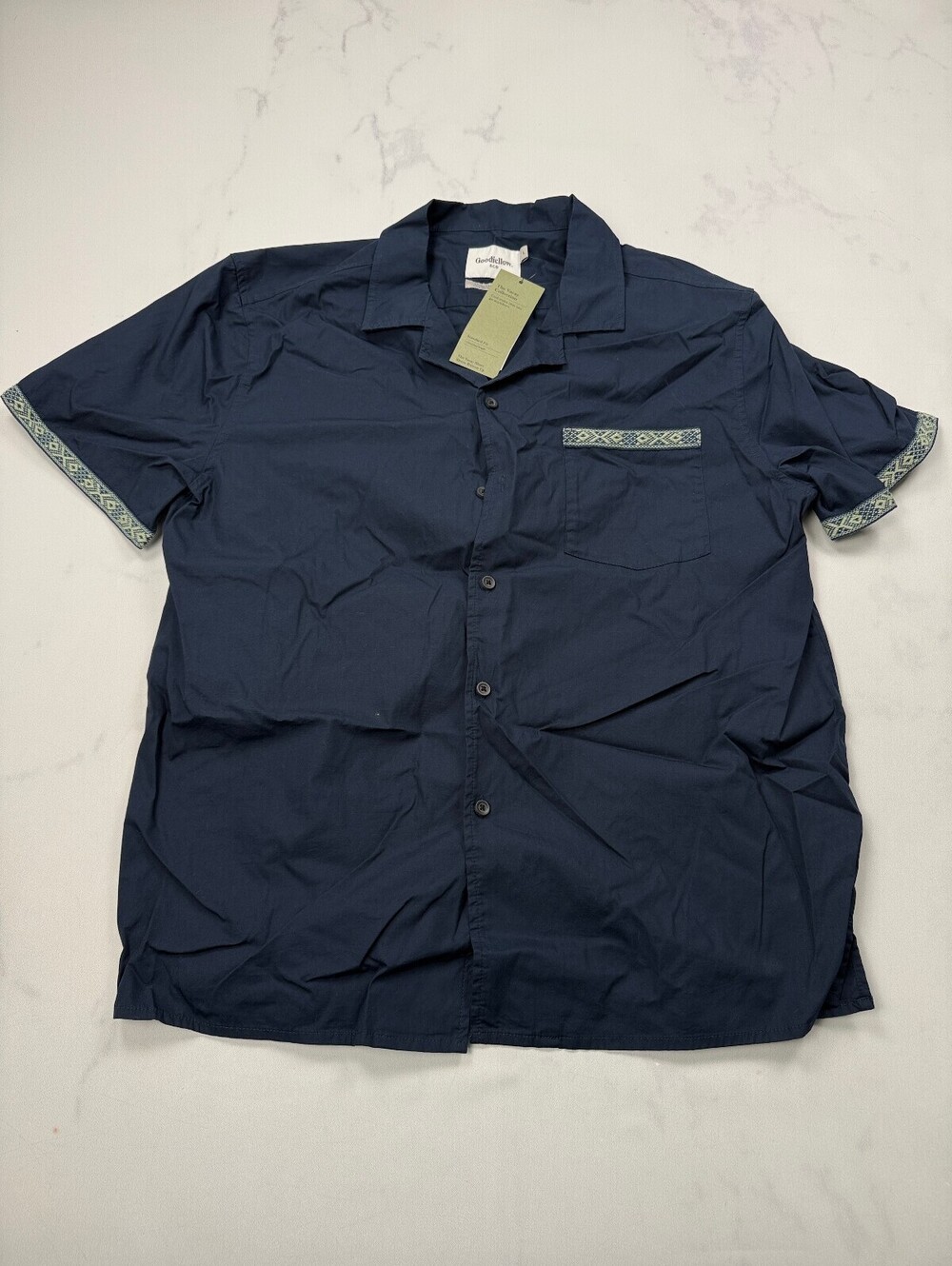 Goodfellow & Co Button-Up Shirt Navy 90s Classic Sizing - Mens L